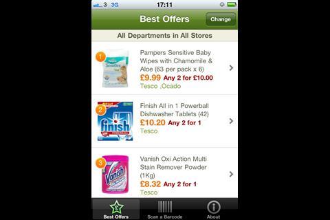 My Supermarket iPhone app shows offers from selected departments